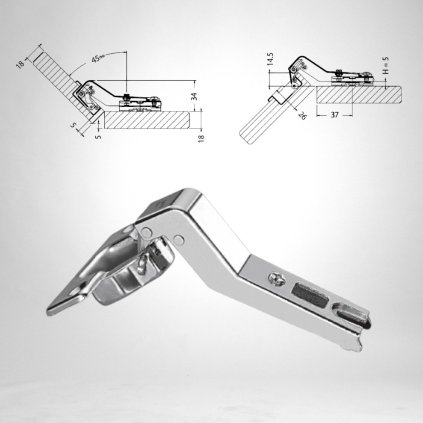 DANCO - záves vložený 45° s pružinou