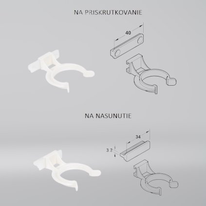 AXILO - Klip pre soklový panel (VARIANT TYP Na priskrutkovanie)