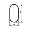 Vešiaková tyč oválna 30 x 15 x 3000 mm, čierna