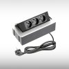 Elektrická zásuvka - Výklopná zásuvka GTV SOFT, 3 x 230V, Hliník