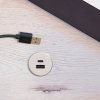Elektrická záuvka - Nabíjacia jednotka gulatá, USB A+C, Metalická sivá