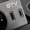 Elektrická zásuvka - Výklopná zásuvka GTV AVARO PLUS, 1 x 230V, USB A+C, 1 x indukčná 5W, Čierna