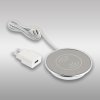 Bezdrôtová nabíjačka LUX s napájacím adaptérom, USB kábel 2 m, chróm
