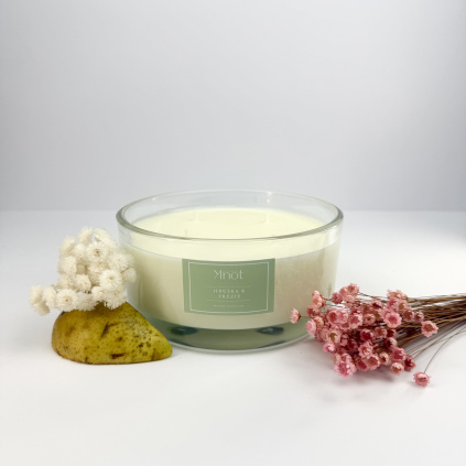 Velká sójová svíčka - Hruška & Frézie