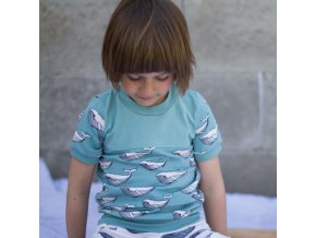 Tričko velryby biobavlna: tyrkys