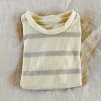 Merino tričko: proužek béžová/krémová