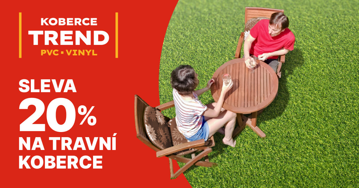 Dubnová sleva 20% na travní koberce
