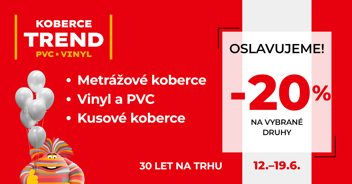 Oslavujeme 30 let na trhu -20% od 12. do 19.6.