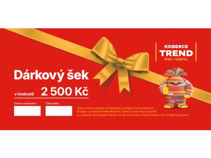 dárkový šek 2500