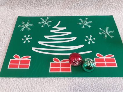 rohozka stromek s darky zelena