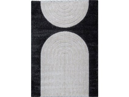 Kusový koberec Rangpur 65203 699 krémovo-černý (Varianta 80x150  cm)