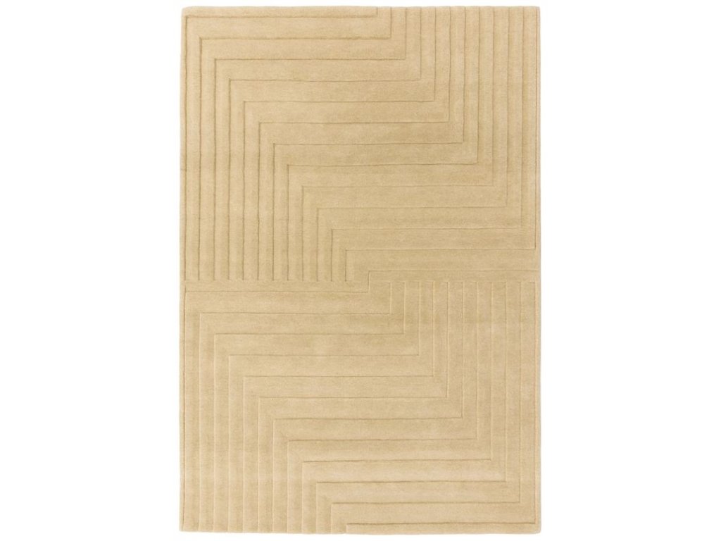 Moderní vlněný kusový koberec Form Natural Béžový - Kobercový ráj