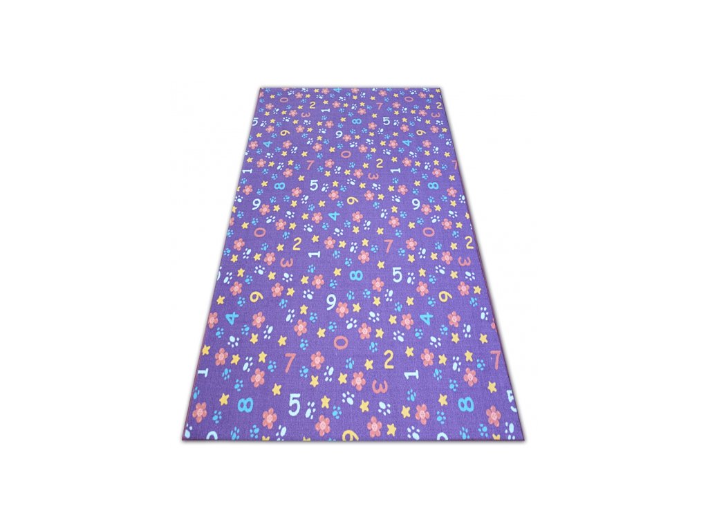 Kusový dětský koberec NUMBERS fialový číslice - Kobercový ráj