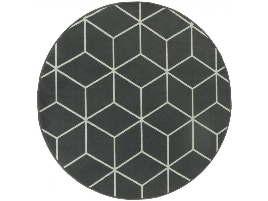 Kulatý koberec LUNA 503746/89922 tmavě šedý