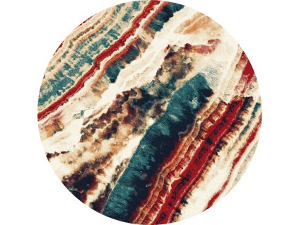Kulatý koberec vlněný Agnella Calisia Shell Abstraktní vícebarevný