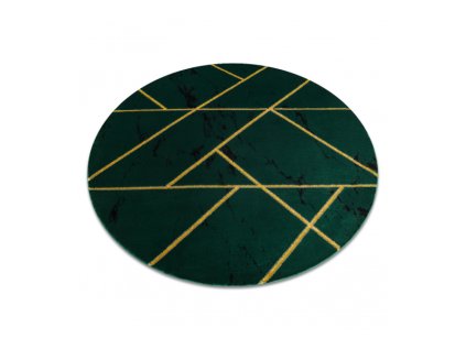 Kulatý koberec EMERALD 1012 Luxusní geometrický zelený zlatý