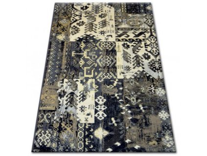 Moderní kusový koberec ZIEGLER 038 černý / krémový