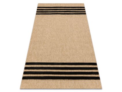 Kusový koberec Sisalový SPARK 0689 Proužky béžový černý