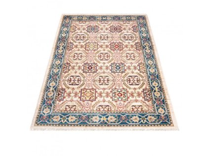 Kusový koberec RIVOLI EE62B Klasický krémový modrý