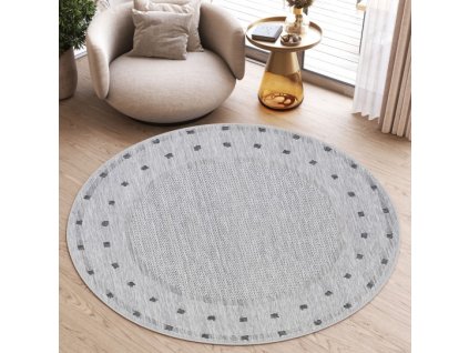 Kulatý koberec Sisal MELISSA KE63A šedý