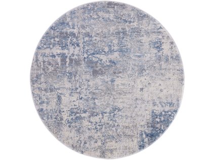 Moderní kulatý koberec abstraktní Pula Caldera modrý