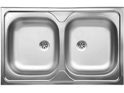 Dřez 50 dvoudřezový nerezový 50x80 cm se sifonem