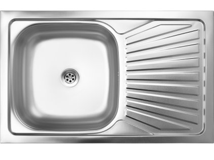 Dřez jednodřezový 50 s odkapávačem nerezový 50x80 cm se sifonem