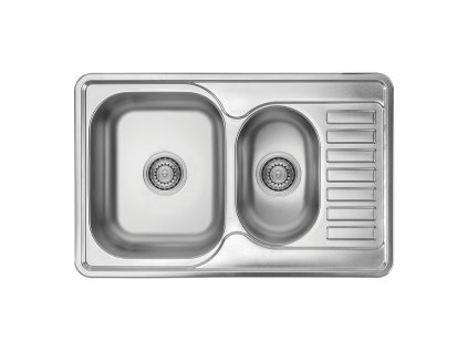 Dřez JUNAK 1.5 komorový nerezový 78x50 cm se sifonem