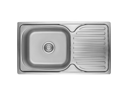 Dřez ORION jednodřezový dřez s odkapávačem nerezový 42x76 cm se sifonem
