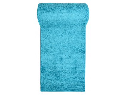 Běhoun Shaggy DELHI 7388A Jednobarevný tyrkysový modrý (Rozměr 80 cm)