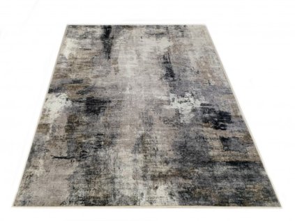 Kusový koberec FLANNEL PRINTED JZ-1113 Abstraktní krémový šedý (Rozměr 120x170 cm)