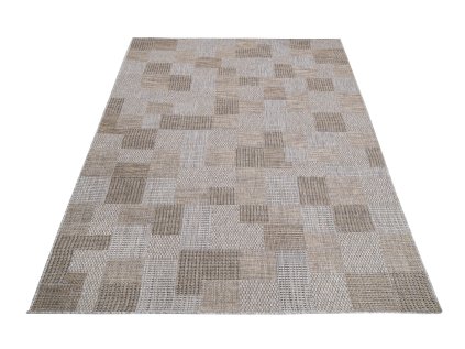Kusový koberec Sisal MELISSA KM27A Kostky Geometrický šedý3