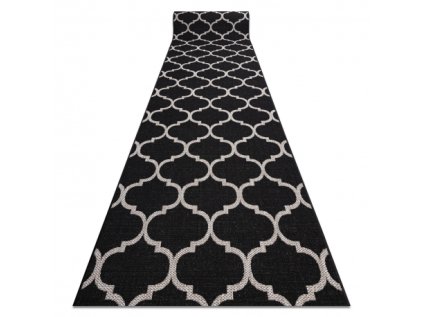 Koberec Sisal FLOORLUX 20608 Maroko černý stříbrný 80 x 150