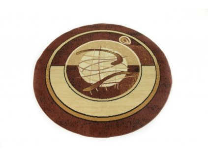 Kulatý koberec ATLAS 5118D hnědý béžový (Rozměr průměr 80 cm)