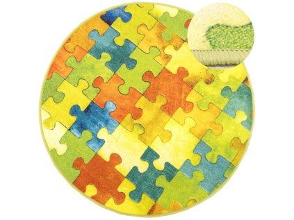 Kulatý dětský koberec Puzzle multicolor vícebarevný17