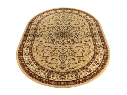 Oválný koberec klasický ATLAS F740A světle béžový (Rozměr 80x150 cm)