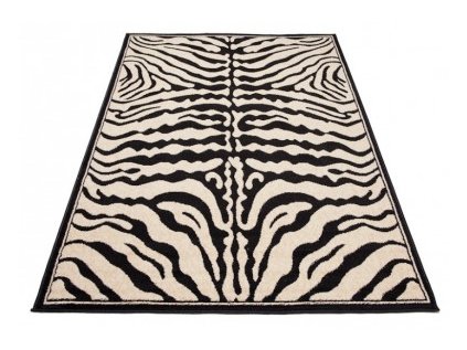 Kusový koberec ATLAS J315B Zebra černý  bílý (Rozměr 60x100 cm)