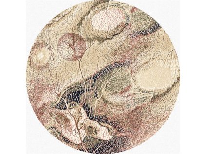 Agnella kulatý vlněný koberec Isfahan Bellona tmavě béžový (Rozměr průměr 160 cm)