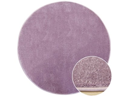Kulatý dětský koberec Lima 2081A Jednobarevný fialový (Rozměr průměr 140 cm)