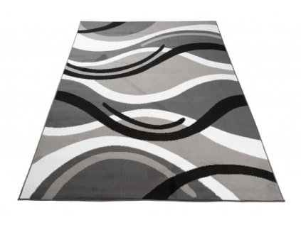 Moderní kusový koberec CHEAP T966A tmavě šedý (Rozměr 80x150 cm)