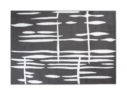 Moderní kusový koberec CHEAP T967A tmavě šedý bílý (Rozměr 120x170 cm)