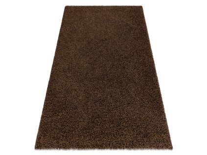 Kusový koberec jednobarevný SOFFI shaggy 5cm hnědý