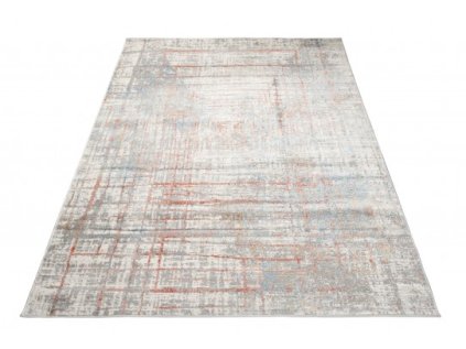Kusový koberec VALLEY D710C Moderní Geometrický salmon bílý hnědý (Rozměr 80x150 cm)
