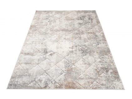 Kusový koberec VALLEY D166A Moderní Geometrický světle šedý krémový (Rozměr 80x150 cm)