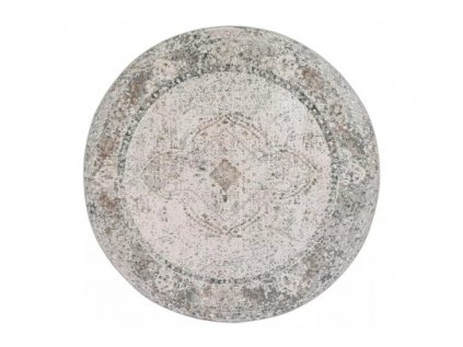 Kulatý koberec VALLEY D711A Klasický šedý bílý (Rozměr průměr 80 cm)