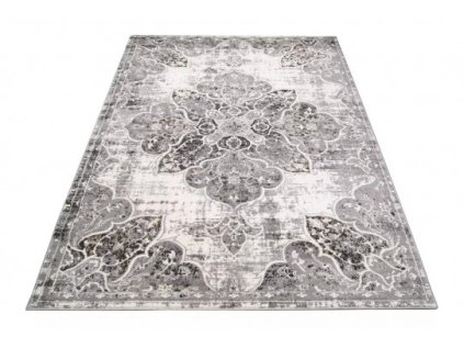 Kusový koberec VALLEY D889A Klasický antracitový bílý (Rozměr 80x150 cm)