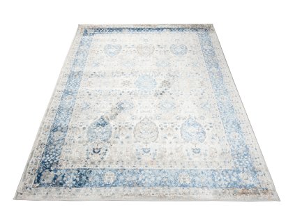 Kusový koberec VALLEY D713B Klasický modrý bílý2