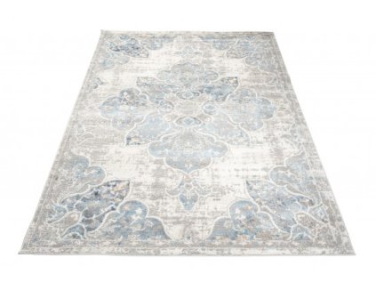 Kusový koberec VALLEY D889B Klasický modrý bílý (Rozměr 80x150 cm)