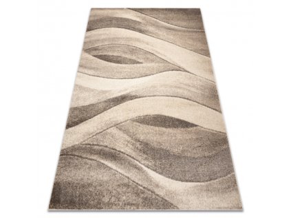 Kusový koberec FUSION 1617 Vlnky Moderní Abstraktní béžový krémový (Rozměr 80x150 cm)
