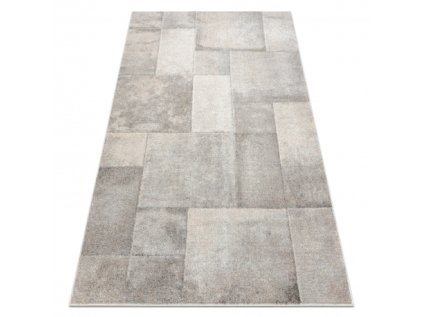 Kusový koberec FUSION 1200 Geometrický Moderní krémový béžový (Rozměr 80x150 cm)
